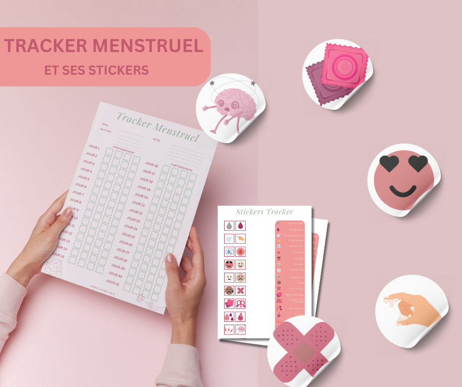 Carnet Tracker Menstruel - 12 mois + stickers
